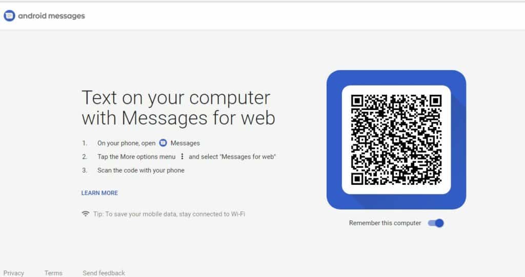 Android Messages on PC