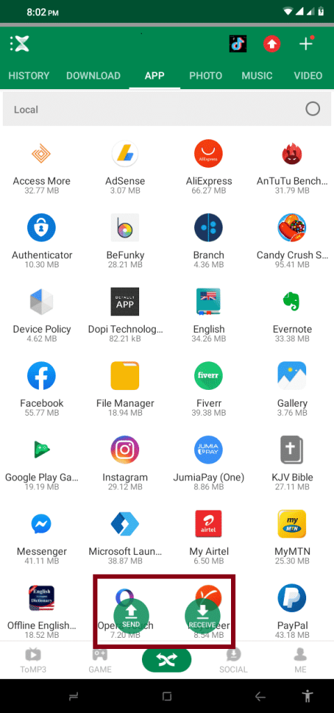 transfer files from one phone to another