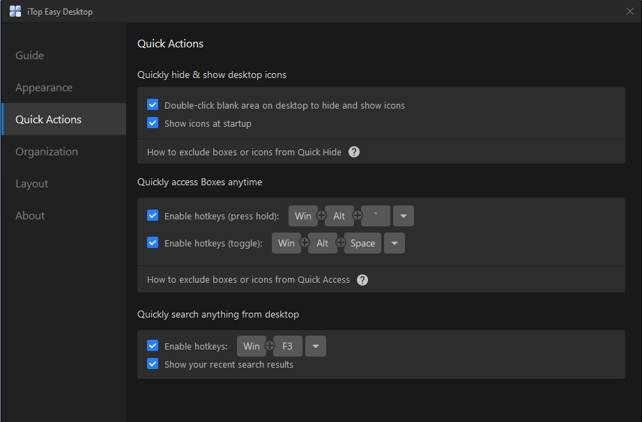 iTop Easy Desktop Settings